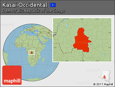 Savanna Style Location Map of Kasai-Occidental