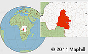 Savanna Style Location Map of Kasai-Occidental, highlighted country