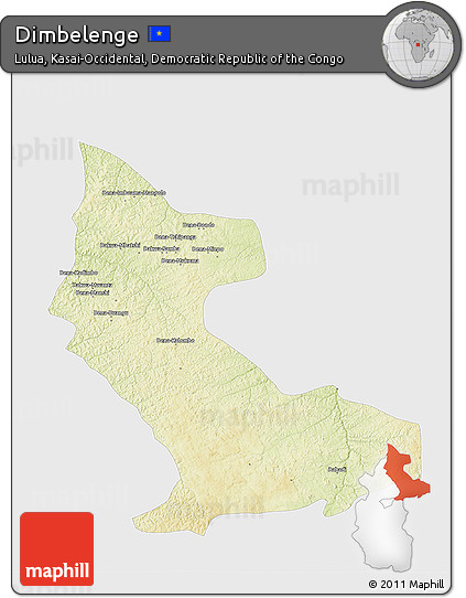 Physical 3D Map of Dimbelenge, single color outside