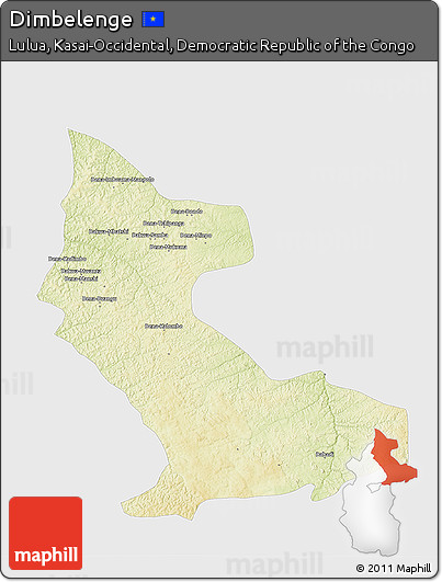 Physical 3D Map of Dimbelenge, single color outside