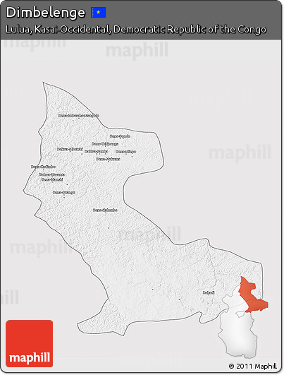 Silver Style 3D Map of Dimbelenge, single color outside
