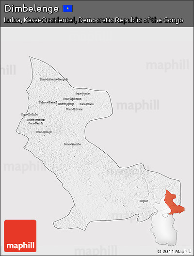 Silver Style 3D Map of Dimbelenge, single color outside