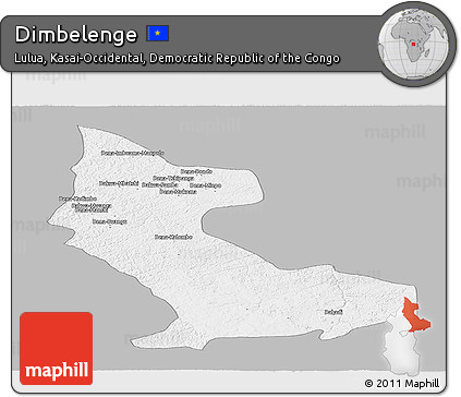Gray Panoramic Map of Dimbelenge, single color outside