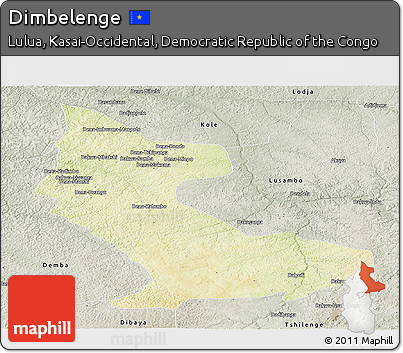 Physical Panoramic Map of Dimbelenge, semi-desaturated