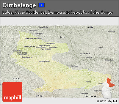 Physical Panoramic Map of Dimbelenge, semi-desaturated