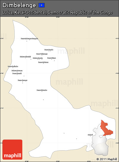 Classic Style Simple Map of Dimbelenge, single color outside