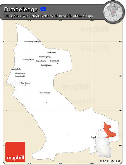 Classic Style Simple Map of Dimbelenge, single color outside