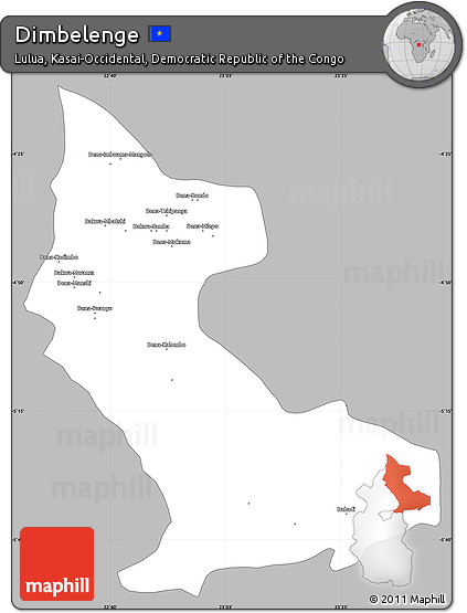 Gray Simple Map of Dimbelenge, single color outside