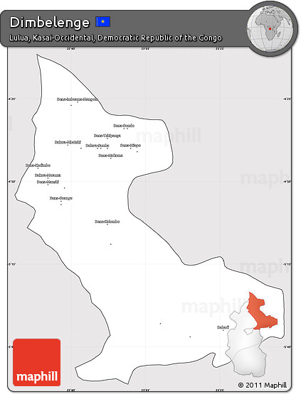 Silver Style Simple Map of Dimbelenge, cropped outside