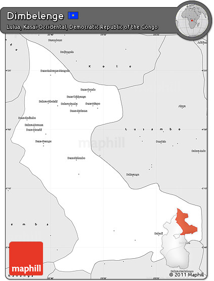 Silver Style Simple Map of Dimbelenge