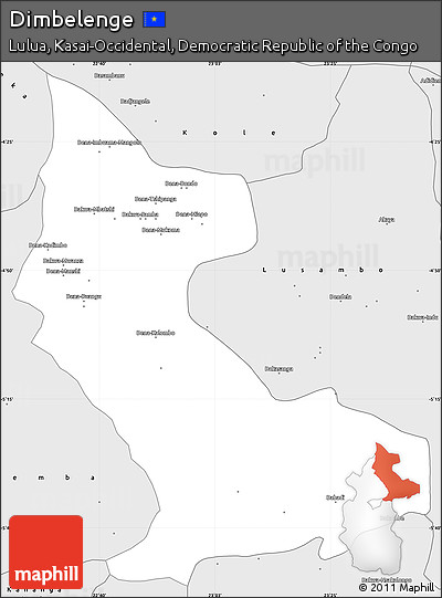 Silver Style Simple Map of Dimbelenge