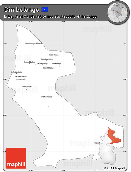 Silver Style Simple Map of Dimbelenge, single color outside