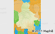 Physical Map of Kasai-Occidental, political outside