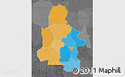 Political Map of Kasai-Occidental, darken, desaturated