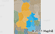 Political Map of Kasai-Occidental, semi-desaturated