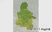 Satellite Map of Kasai-Occidental, lighten, semi-desaturated