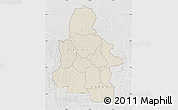 Shaded Relief Map of Kasai-Occidental, lighten, semi-desaturated