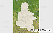 Shaded Relief Map of Kasai-Occidental, satellite outside