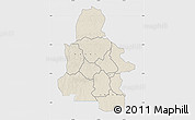 Shaded Relief Map of Kasai-Occidental, single color outside