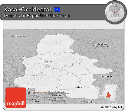 Gray Panoramic Map of Kasai-Occidental