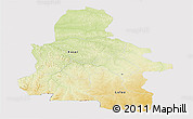 Physical Panoramic Map of Kasai-Occidental, cropped outside