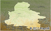 Physical Panoramic Map of Kasai-Occidental, darken