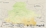 Physical Panoramic Map of Kasai-Occidental, shaded relief outside