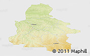 Physical Panoramic Map of Kasai-Occidental, single color outside