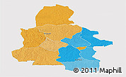 Political Panoramic Map of Kasai-Occidental, cropped outside