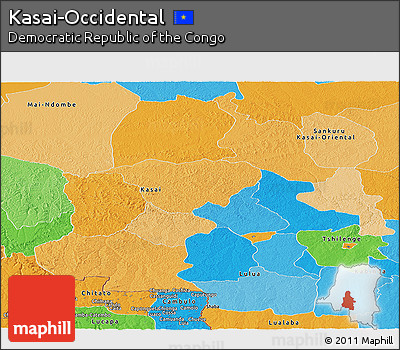 Political Panoramic Map of Kasai-Occidental