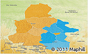 Political Panoramic Map of Kasai-Occidental, physical outside