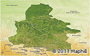 Satellite Panoramic Map of Kasai-Occidental, physical outside