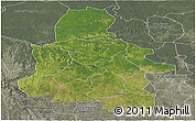 Satellite Panoramic Map of Kasai-Occidental, semi-desaturated