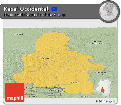 Savanna Style Panoramic Map of Kasai-Occidental