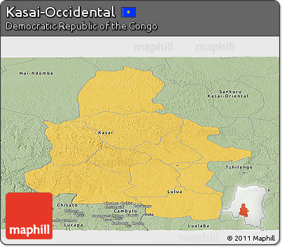 Savanna Style Panoramic Map of Kasai-Occidental