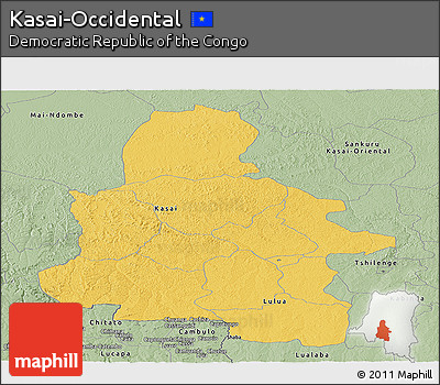 Savanna Style Panoramic Map of Kasai-Occidental