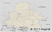 Shaded Relief Panoramic Map of Kasai-Occidental, desaturated