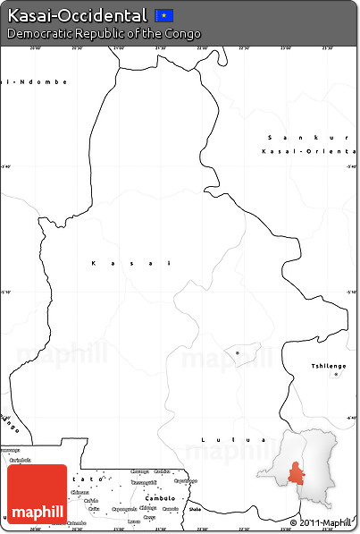 Blank Simple Map of Kasai-Occidental