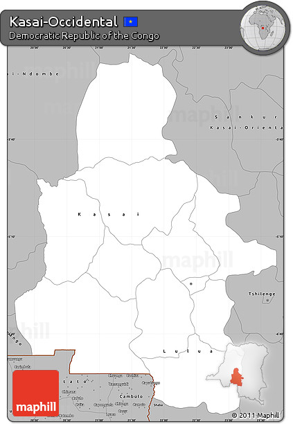 Gray Simple Map of Kasai-Occidental