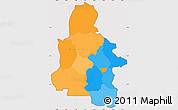 Political Simple Map of Kasai-Occidental, cropped outside