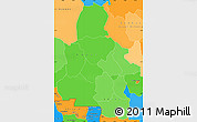 Political Shades Simple Map of Kasai-Occidental, political outside