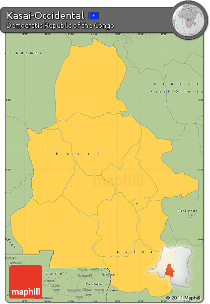 Savanna Style Simple Map of Kasai-Occidental