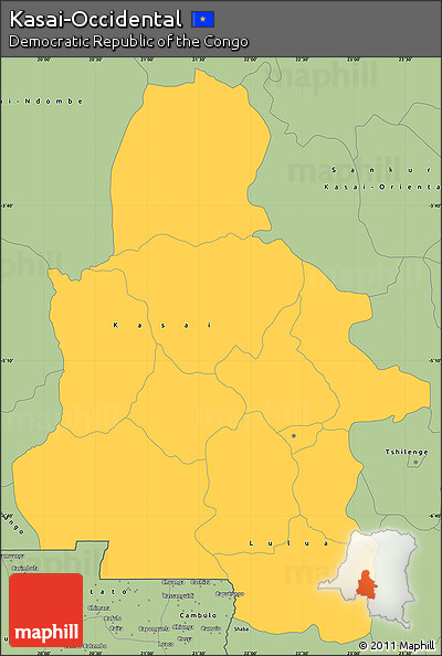Savanna Style Simple Map of Kasai-Occidental