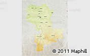 Physical 3D Map of Kasai-Oriental, lighten, semi-desaturated