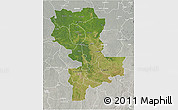 Satellite 3D Map of Kasai-Oriental, lighten, semi-desaturated