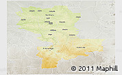 Physical Panoramic Map of Kasai-Oriental, lighten, semi-desaturated