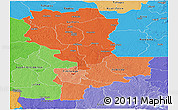 Political Shades Panoramic Map of Kasai-Oriental