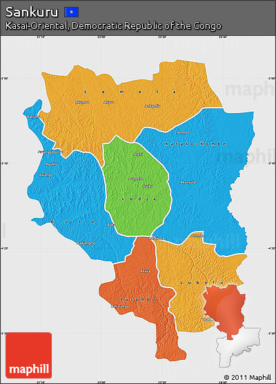 Political Map of Sankuru, single color outside