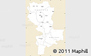 Classic Style Simple Map of Kasai-Oriental, single color outside