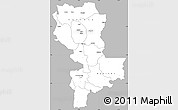 Gray Simple Map of Kasai-Oriental, single color outside